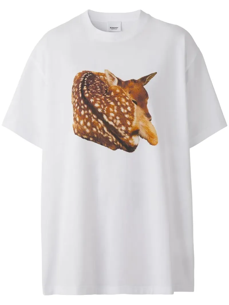 Burberry t-shirt med rådjurstryck - Vit