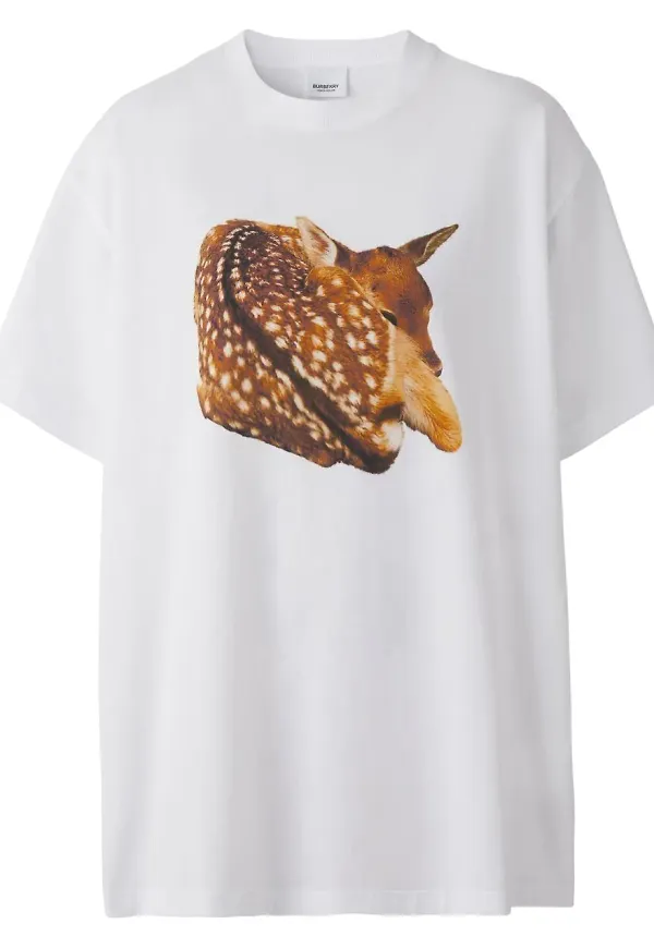 Burberry t-shirt med rådjurstryck - Vit