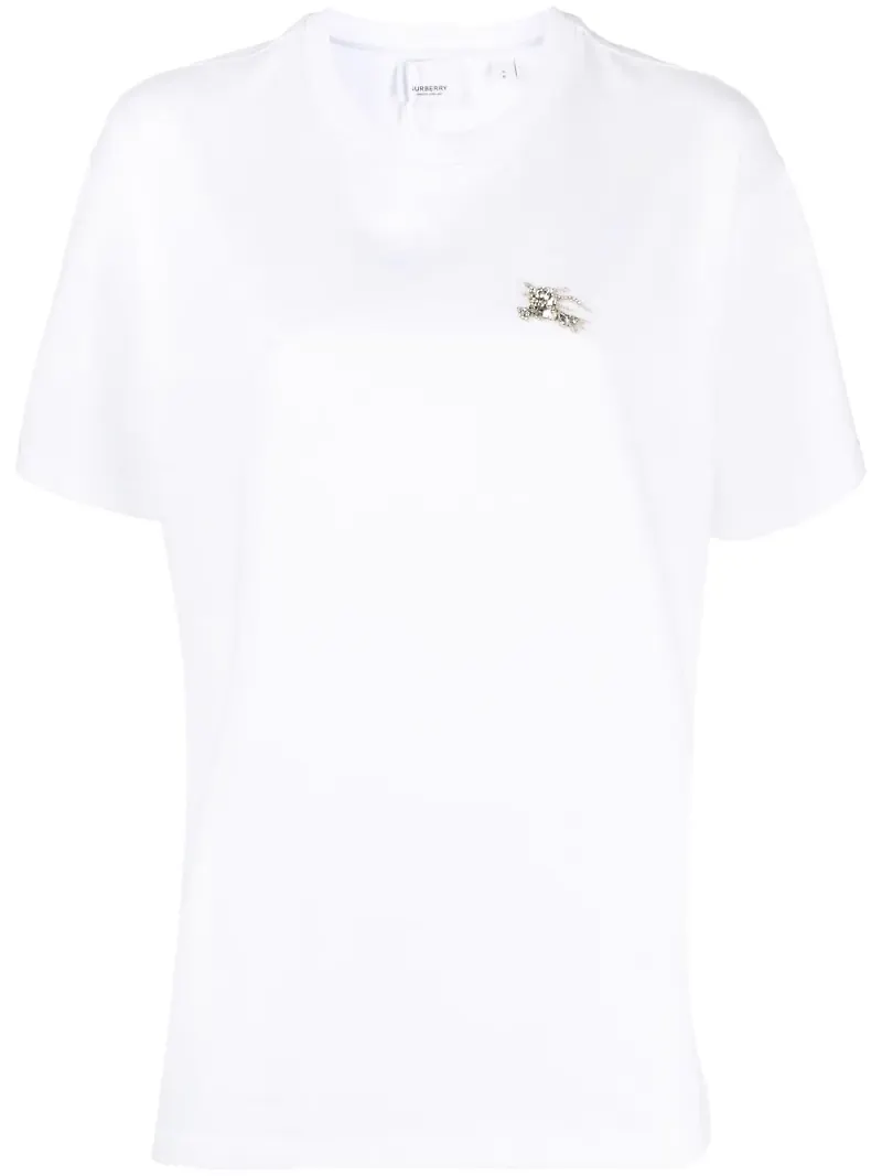 Burberry t-shirt med strass - Vit
