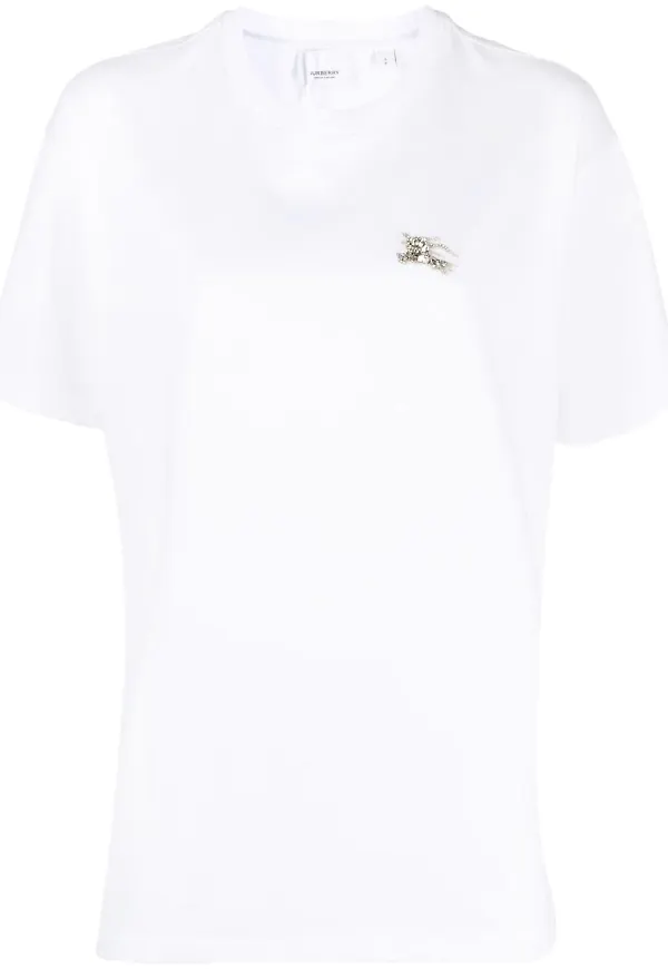 Burberry t-shirt med strass - Vit