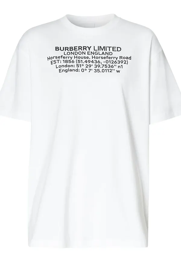 Burberry t-shirt med texttryck - Vit