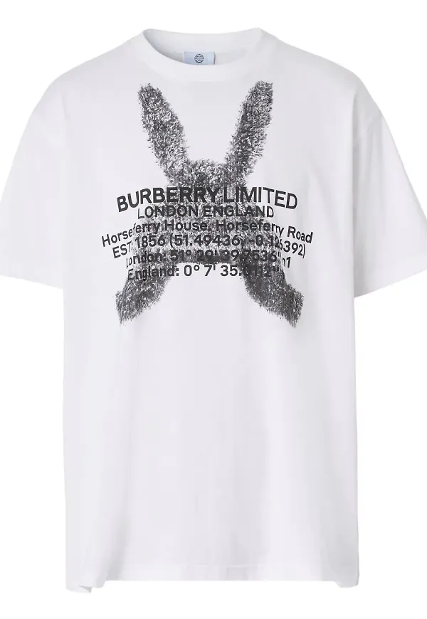 Burberry t-shirt med tryck - Vit