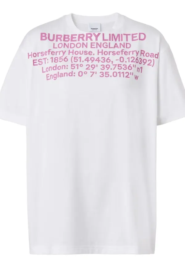 Burberry t-shirt med tryck - Vit
