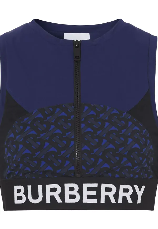 Burberry TB croptop med dragkedja och monogram - Blå
