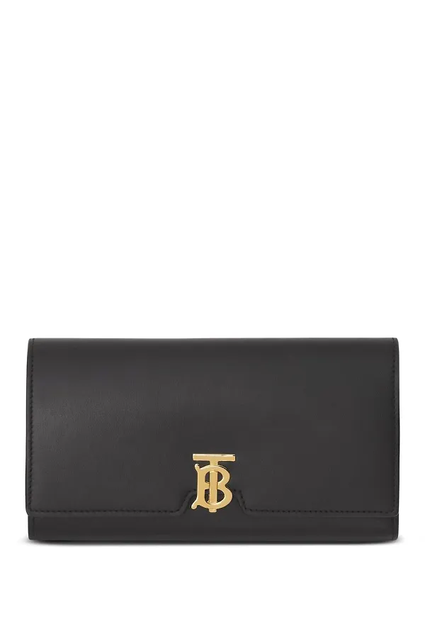 Burberry TB läderplånbok med monogram - Svart