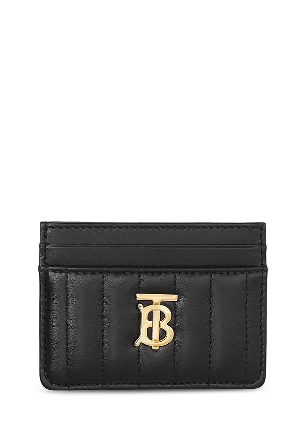 Burberry TB monogram-plaque leather cardholder - Svart