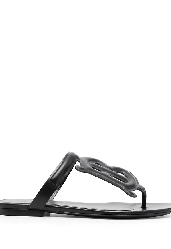 Burberry TB sandaler med remmar - Svart
