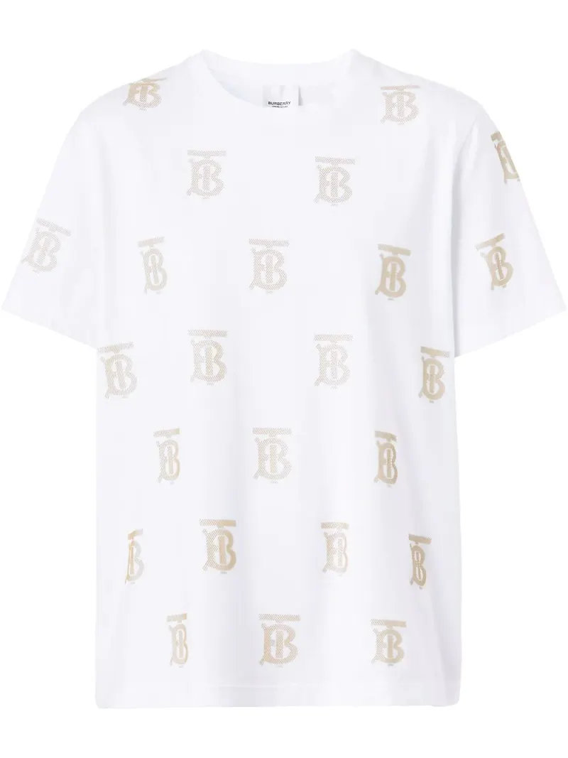Burberry TB t-shirt med monogram - Vit