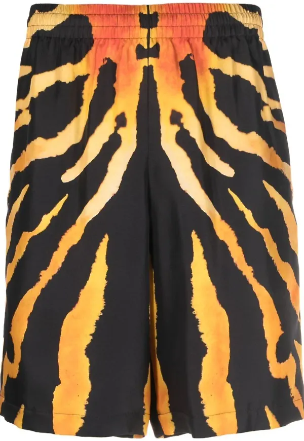 Burberry tigermönstrade träningsshorts - Orange