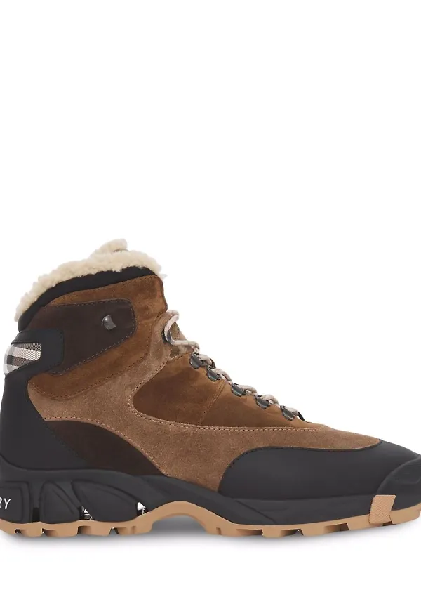 Burberry Tor fårskinnsfodrade mockastövlar - Brun