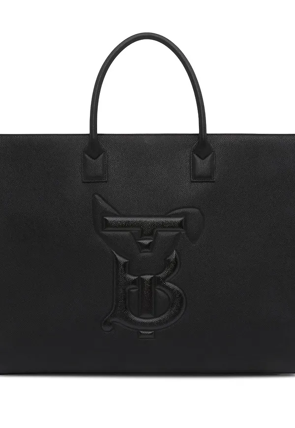 Burberry totebag i kornigt läder - Svart