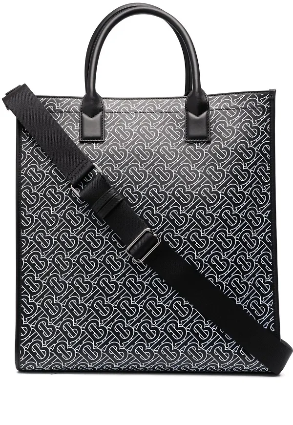 Burberry totebag med monogram - Svart