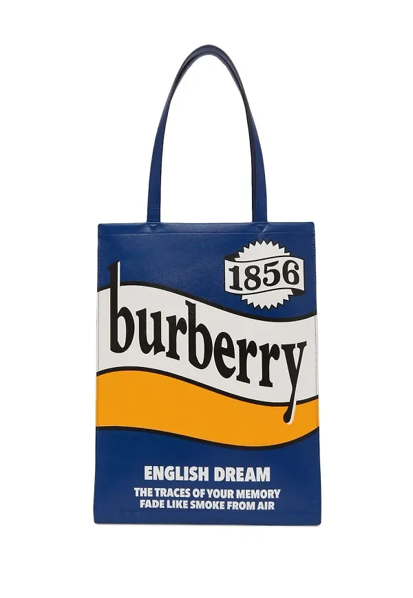 Burberry totebag med slogan - Blå