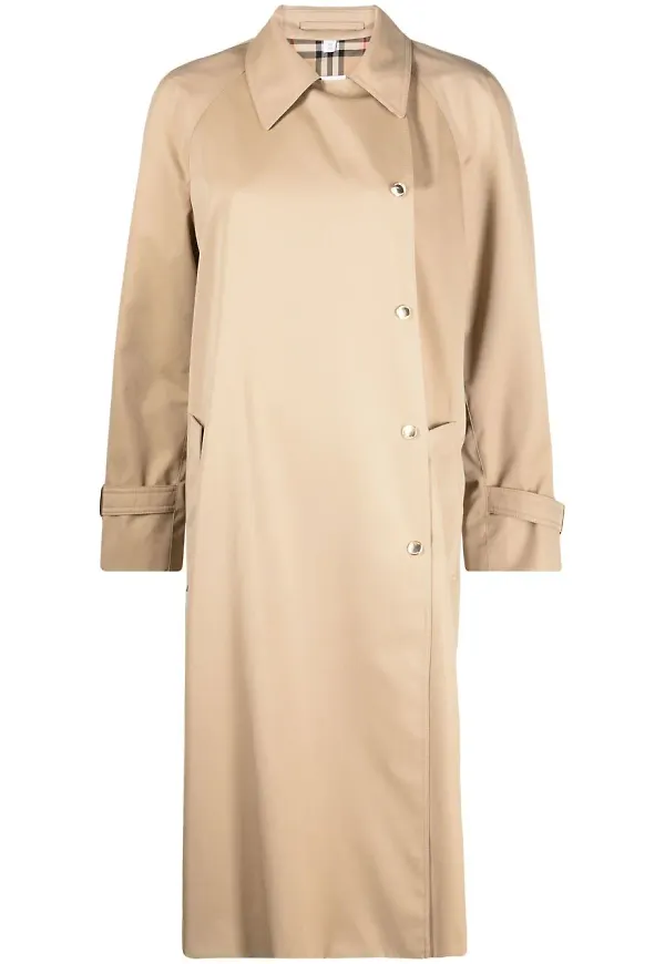 Burberry trenchcoat med tryckknapp - Neutral