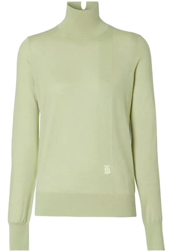Burberry tröja med broderat monogram - Grön