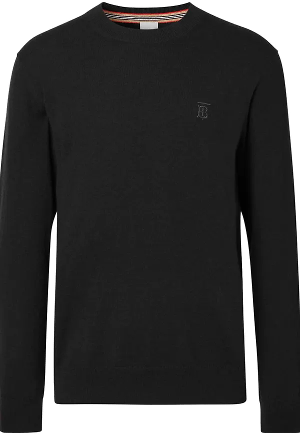 Burberry tröja med broderat monogram - Svart