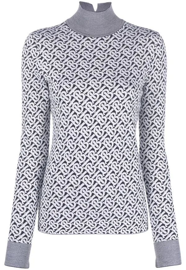 Burberry tröja med monogram - Blå