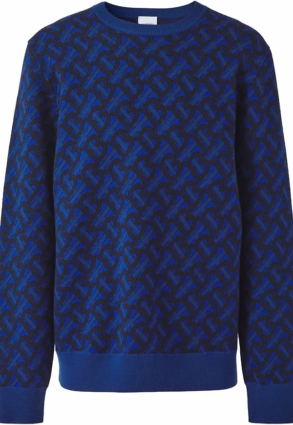 Burberry tröja med monogram - Blå