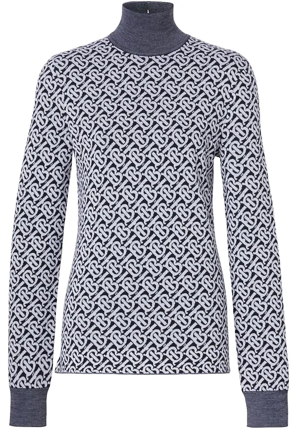 Burberry tröja med monogram - Blå