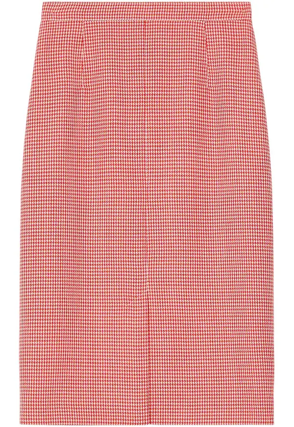 Burberry tvåfärgad hundtandsmönstrad kjol - Röd