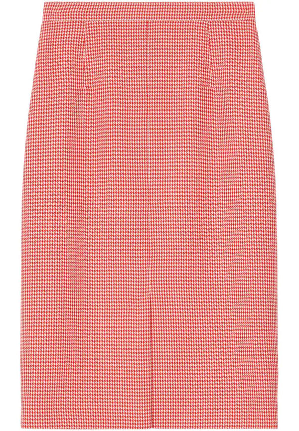 Burberry tvåfärgad hundtandsmönstrad kjol - Röd