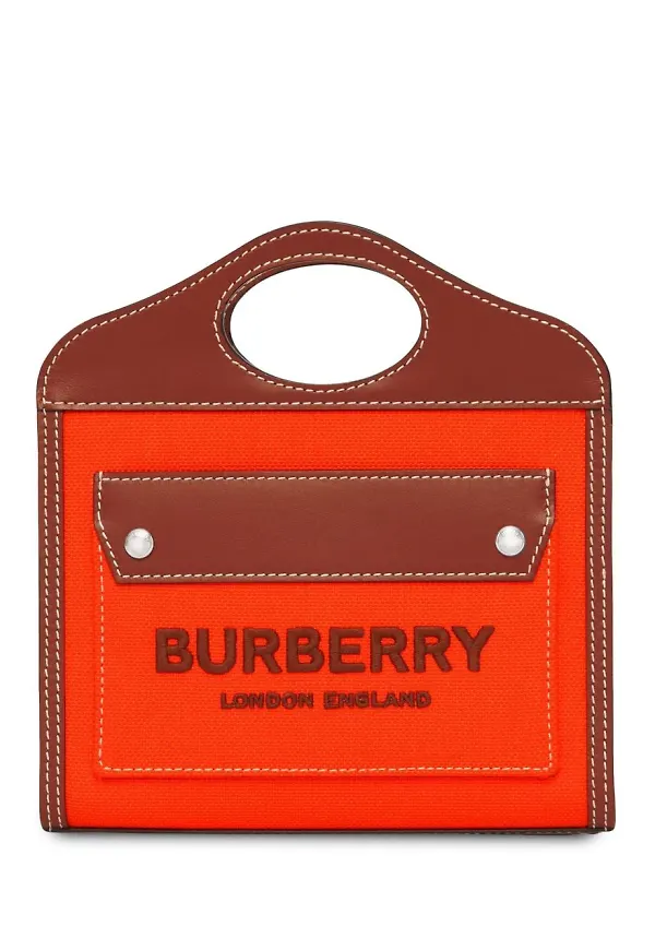 Burberry tvåfärgad väska med ficka - Orange