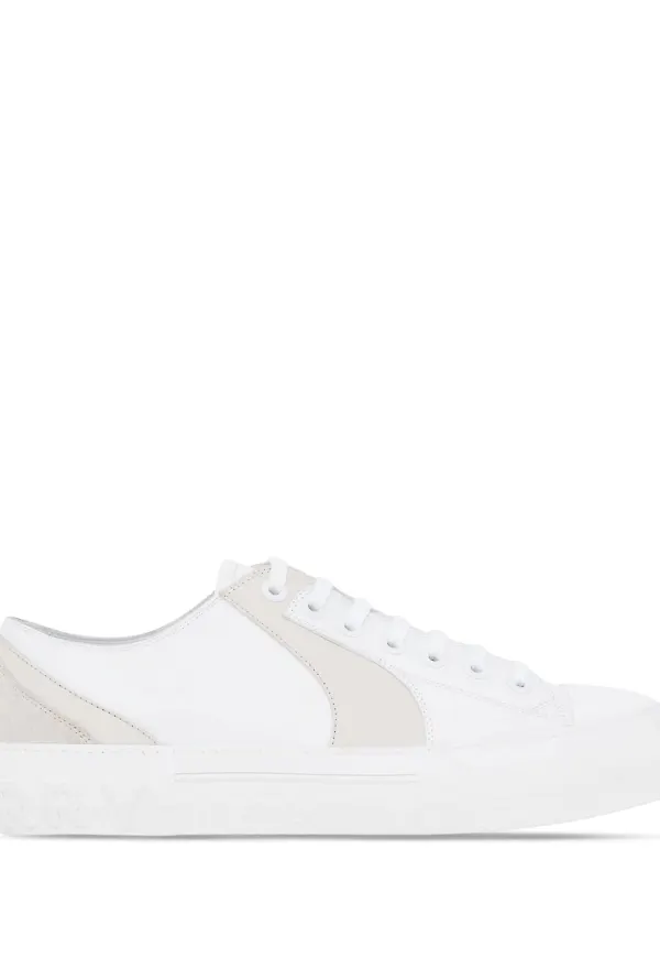 Burberry tvåfärgade lädersneakers - Vit