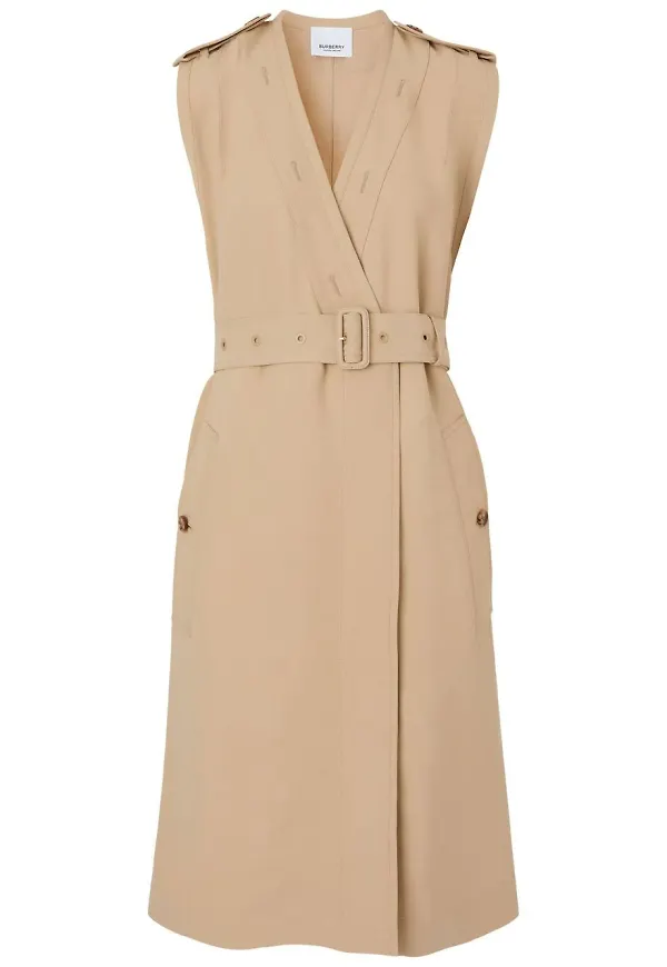Burberry v-ringad trenchklänning - Brun