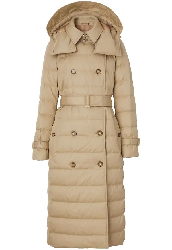 Burberry vadderad dubbelknäppt jacka - Neutral