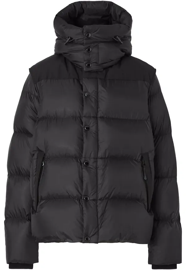 Burberry vadderad jacka med huva - Svart