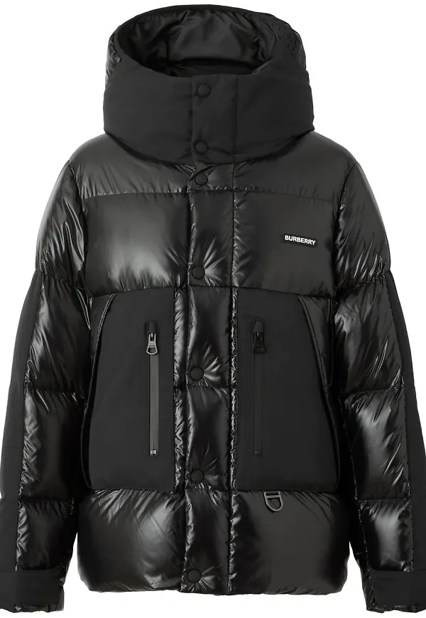 Burberry vadderad jacka med logotyp - Svart