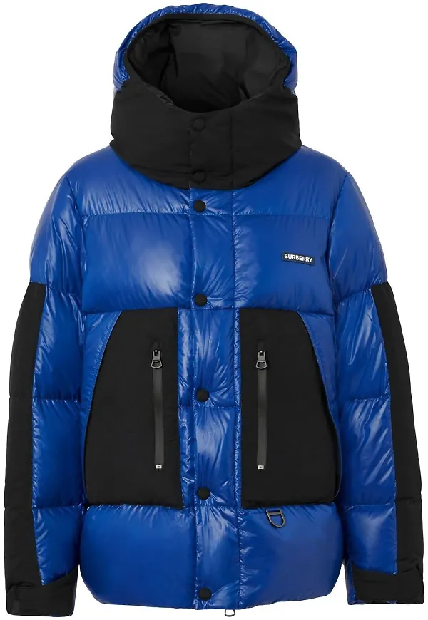 Burberry vadderad jacka med panel - Blå
