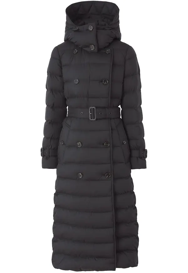 Burberry vadderad kappa med avtagbar huva - Svart