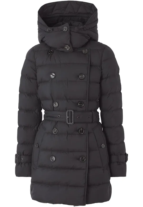 Burberry vadderad kappa med avtagbar huva - Svart