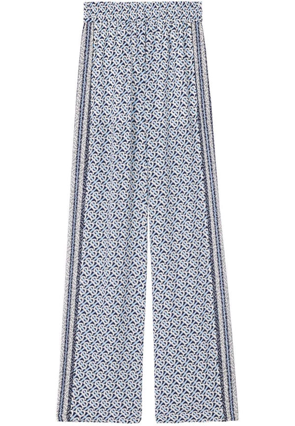 Burberry vida byxor med monogram - Blå