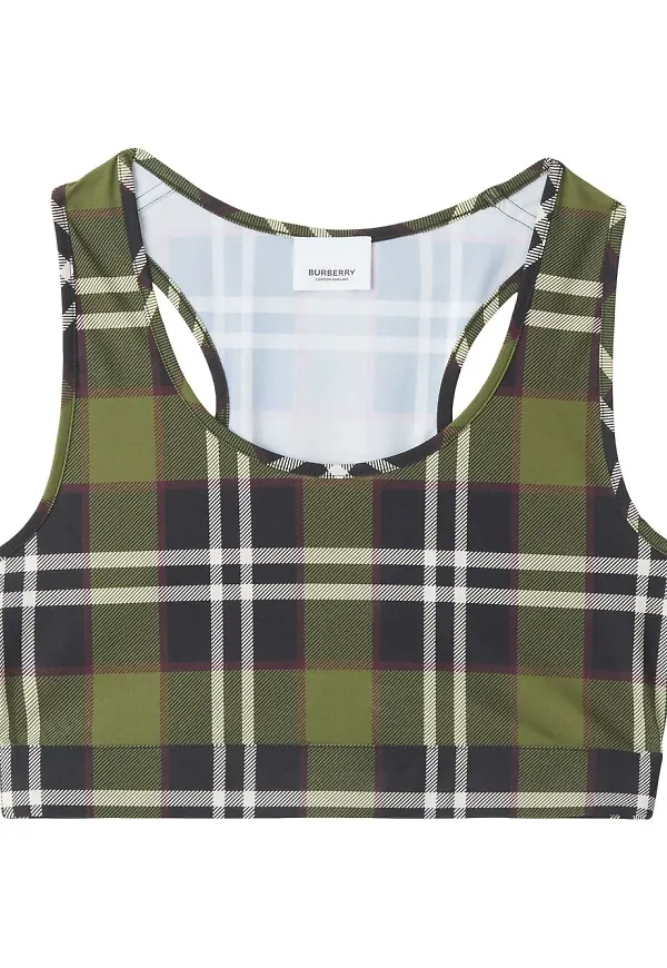 Burberry vintagerutig croptop - Grön