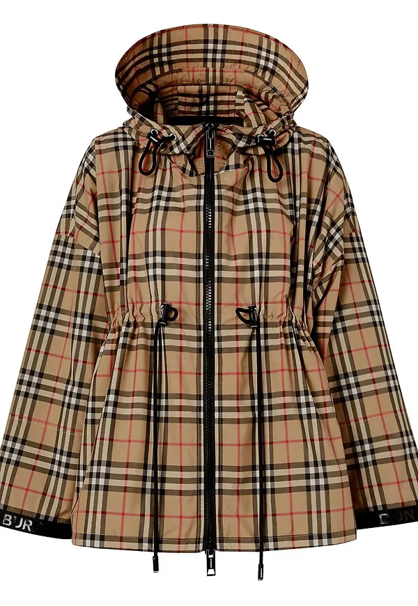 Burberry vintagerutig jacka med dragsko - Neutral