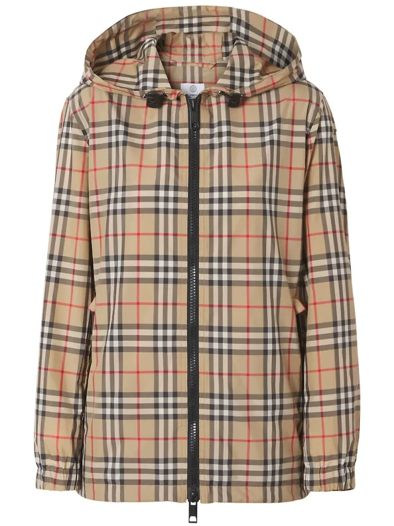 Burberry vintagerutig jacka med huva - Neutral