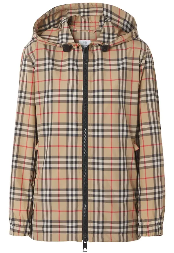 Burberry vintagerutig jacka med huva - Neutral