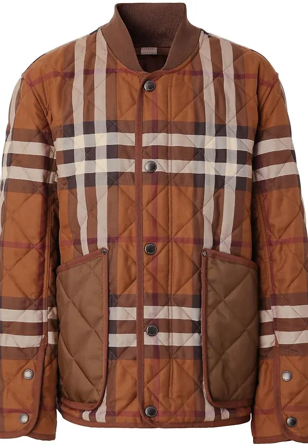 Burberry vintagerutig quiltad jacka - Brun