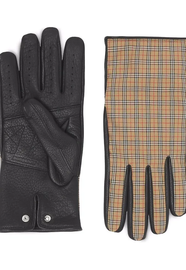 Burberry vintagerutiga handskar - Brun