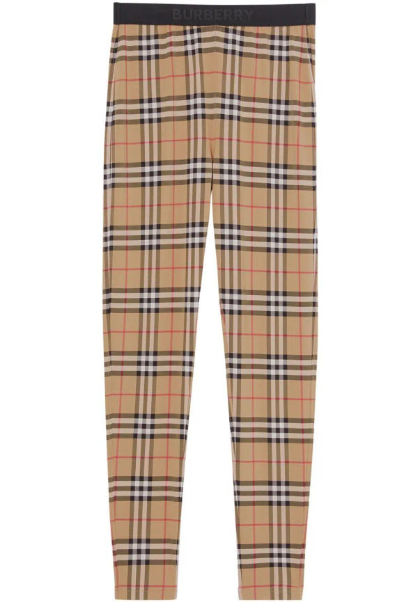 Burberry vintagerutiga leggings - Brun