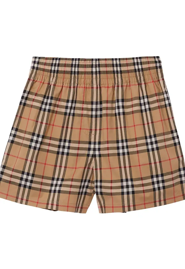 Burberry vintagerutiga shorts med sidorand - Neutral