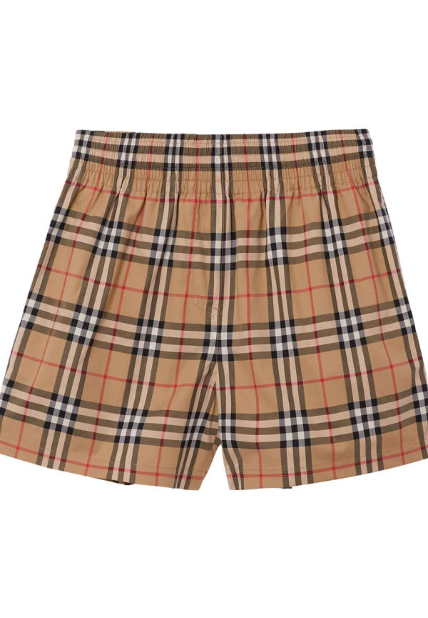 Burberry vintagerutiga shorts med sidorand - Neutral