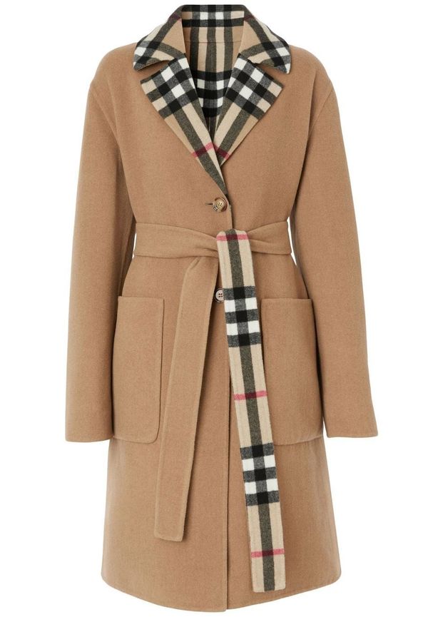 Burberry vändbar rutig kappa - Neutral