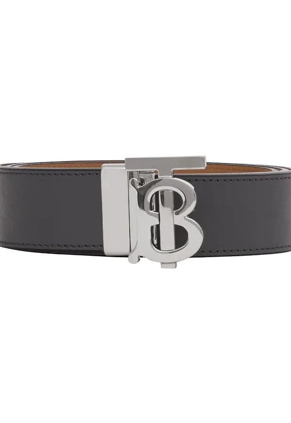 Burberry vändbart bälte med monogram - Grå