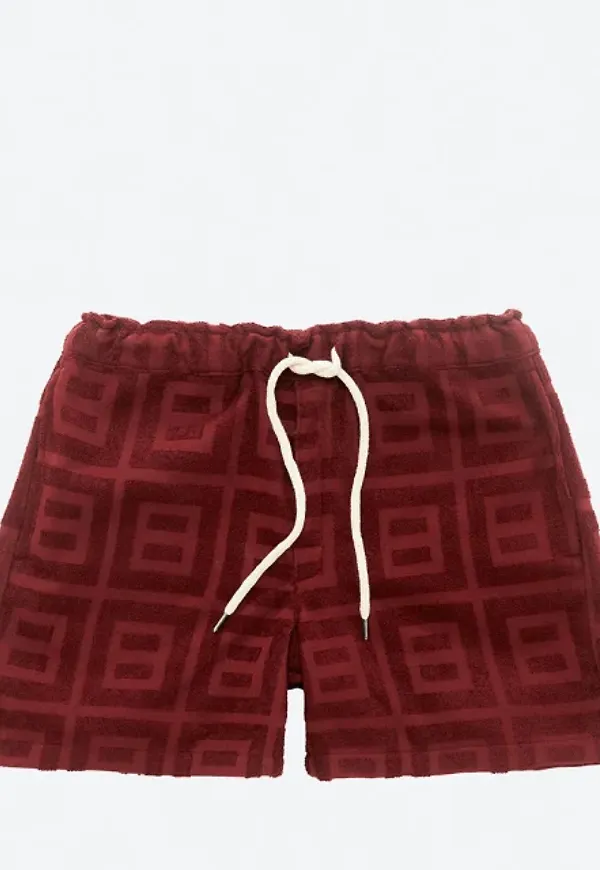Burgundy Terrace Terry Shorts
