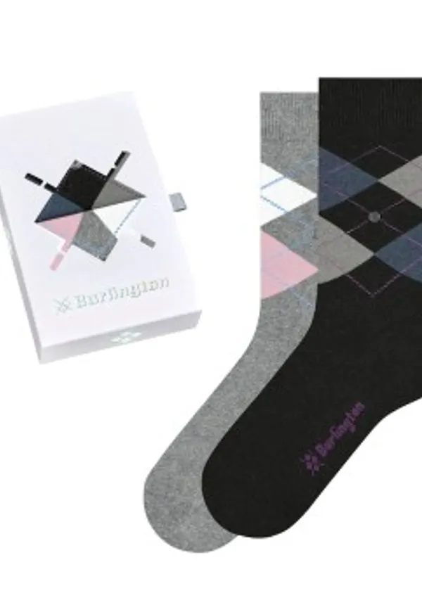 Burlington Strumpor Argyle Gift Box Women Socks Grå/Svart Strl 36/41 Dam