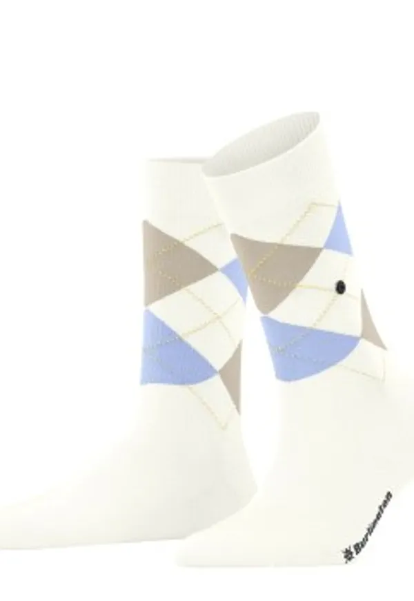 Burlington Strumpor Covent Garden Mercerised Cotton Sock Benvit Strl 36/41 Dam