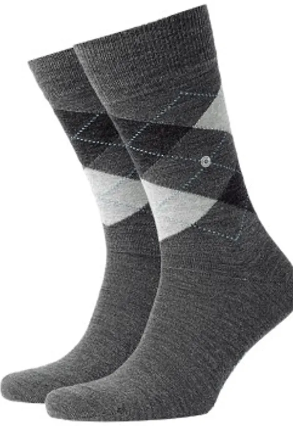 Burlington Strumpor 3P Edinburgh Wool Sock Mörkgrå Strl 46/50 Herr